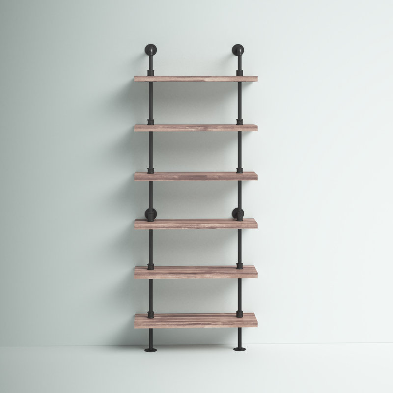 Steelside Charter Iron Pipe Wall Mount Ladder Bookcase Reviews Wayfair